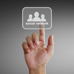 touch virtual icon of social network