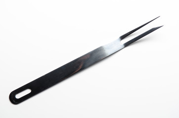 meat fork on white background