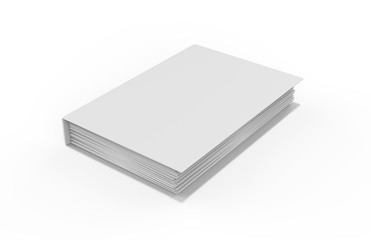 White binder on isolated white background, 3d illustration