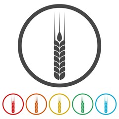Wheat logo, Ears of Wheat Icon, 6 Colors Included