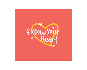 follow heart alphabet typography font text image vector icon