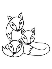 kind kleines junges paar pärchen 3 freunde liebe verliebt liegend sitzend rund liegend kugel schlafen fuchs schön design cool comic cartoon clipart logo tier wald