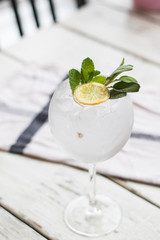 Summer cocktails garnish lemon mint