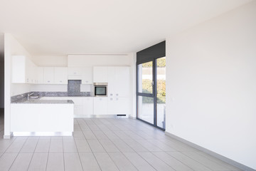 Interior of modern apartment, kitchen