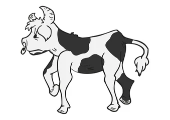Foto op Canvas Stier of koe vector illustratie © emieldelange