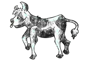 Fototapeten Stier of koe vector illustratie © emieldelange