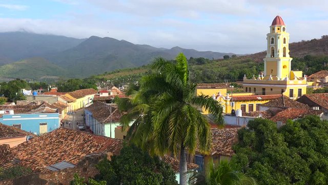 A beautiful overview of the town of Trinidad, Cuba with The Church Of The Holy Trinity visible.