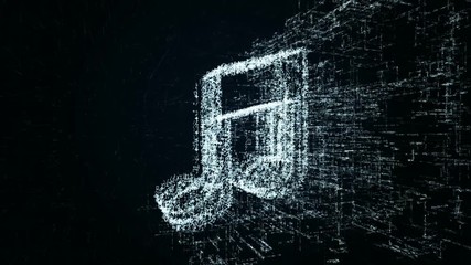 Music logo, design consisting of digit code and symbol. Abstract music icon in computer network - Powered by Adobe