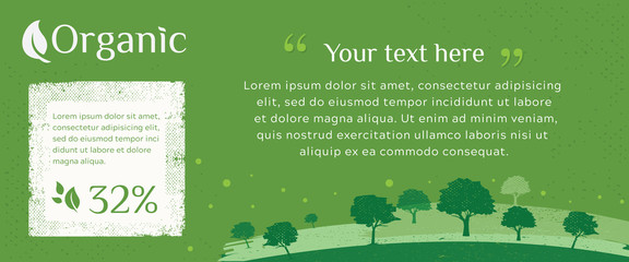 Web banner of Clean green environment with grunge style. Vector of nature, ecology, organic, environment banners