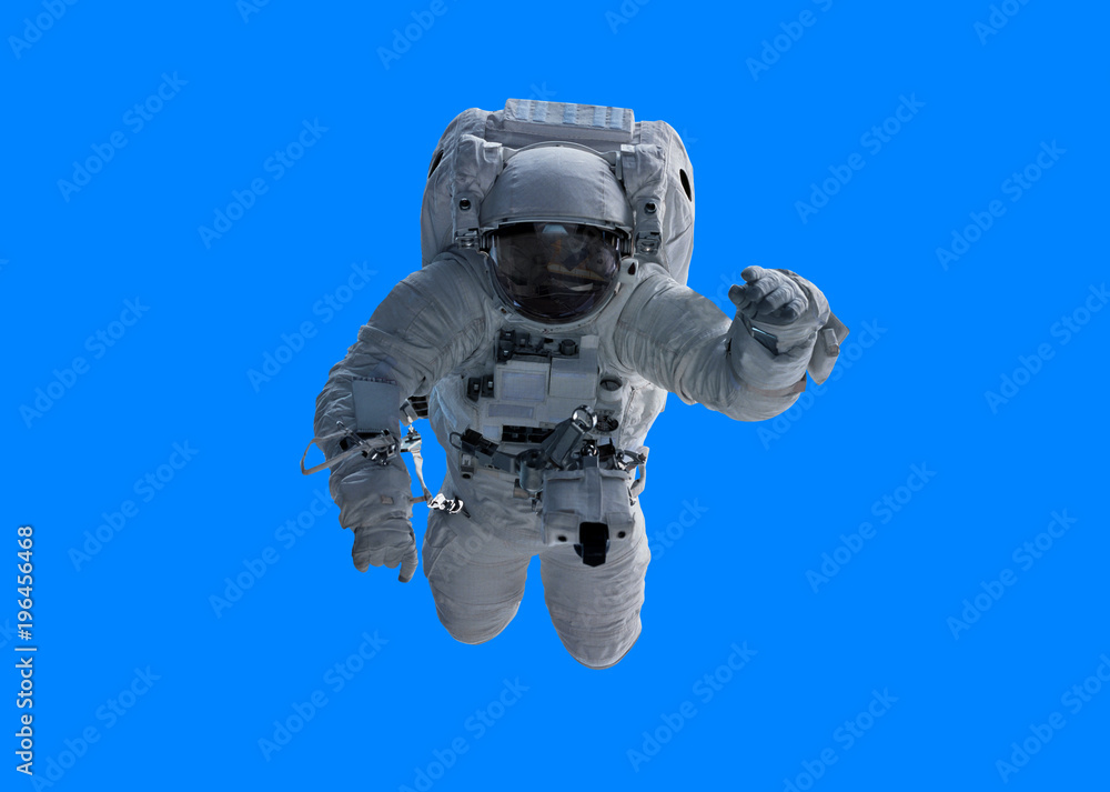 Aufkleber astronaut isolated on blue background 3d rendering elements of this image furnished by nasa