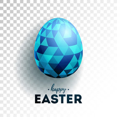Vector Illustration of Happy Easter Holiday with Painted Egg on Transparent Background. International Celebration Design with Typography for Greeting Card, Party Invitation or Promo Banner.