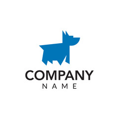 Blue dog vector logo icon illustration
