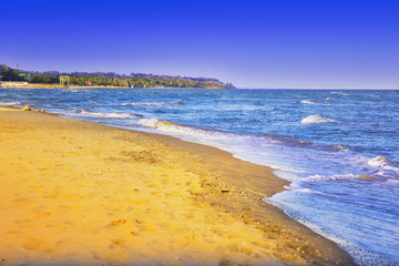 beautiful yellow sandy beach