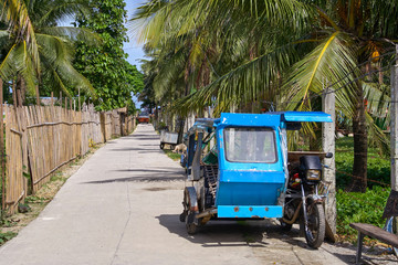 Tricycle on the Boracay island street, Philippines