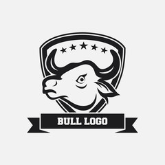 Bull head mascot icon design template
