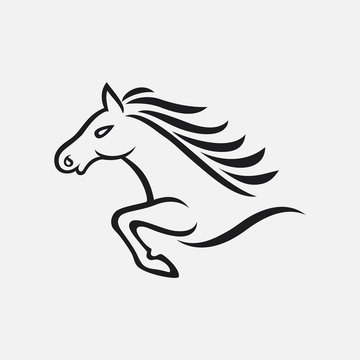 Mascot horse on white background