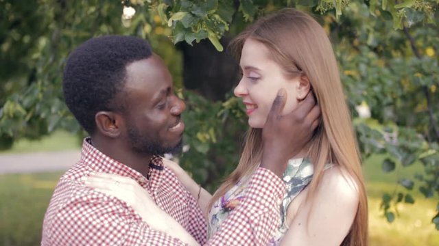 Black African man and white girl. Inter-ethnic love