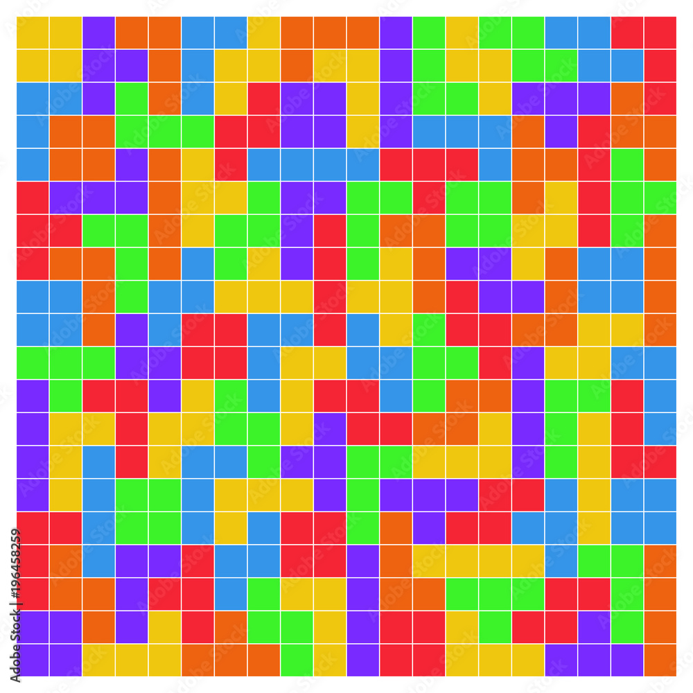 Aufkleber seamless flat ui colors tetris pattern white lines isolated on white background vector illustration