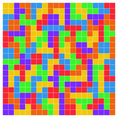 Seamless flat UI colors tetris pattern white lines isolated on white background vector illustration