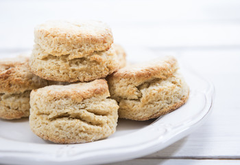 Close-up Scones on wooden table