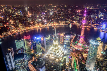 The night view of Shanghai City, China