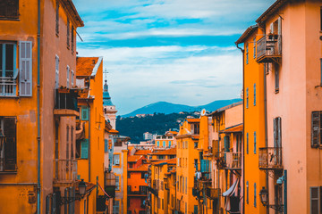 city overview of nice with beautiful houses