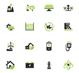 Alternative energy icons set