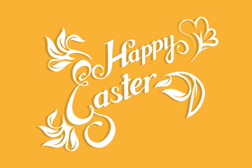 Fototapeta na wymiar Happy Easter lettering. Christian holiday. Easter text.