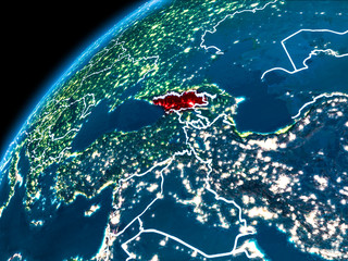 Map of Georgia at night
