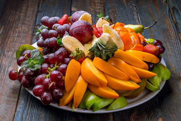 Fruit on a white plate