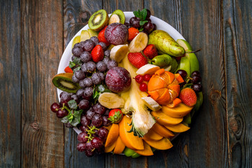 Fruit on a white plate