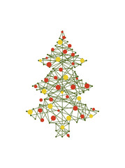 Tree with Carcass and Balls on Vector Illustration