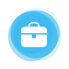 Weiße Aktentasche auf hellblauem Button