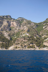 Naklejka na ściany i meble A view of the Amalfi Coast between Amalfi and Positano. Campania. Italy