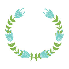 Beautiful easter wreath. Elegant floral collection with isolated leaves and flowers, hand drawn. Design for invitation, wedding or greeting cards