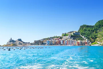 Fotobehang Picturesque views of town Portovenere from sea, Italy © watman