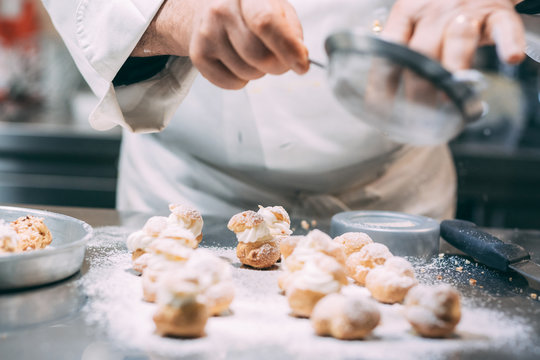 Naklejki Making of delicious italian pastries from Puglia region
