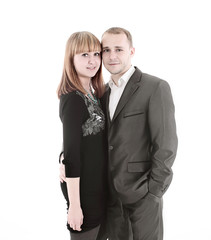 portrait of a beautiful young couple.isolated on white