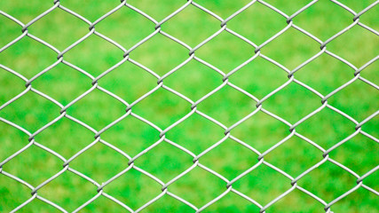 cage metal net front the lawn