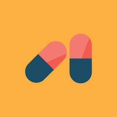 MEDICINE CAPSULE FLAT ICON