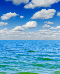 Naklejka na ściany i meble blue sky with clouds and sea