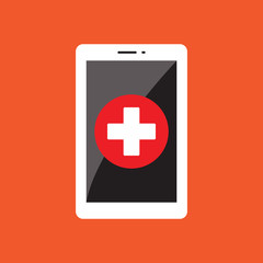 Obraz premium MOBILE HEALTHCARE FLAT ICON