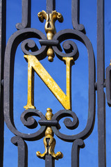 Saverne.  Le sigle de Napoléon au château des Rohan, Alsace, Bas Rhin. Grand Est