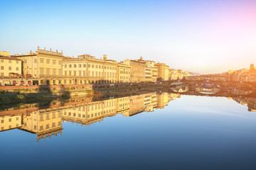 Fototapeta na wymiar Panoramic view of the Florence or Firenze - an Italian city on the Arno River