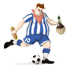 Soccer player with food