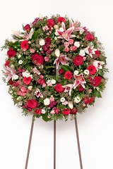 Funeral wreath isolated on a white background