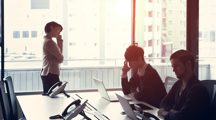 Group of businessperson thinking in the office.