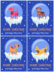 Merry Christmas and Happy New Year Festive Posters