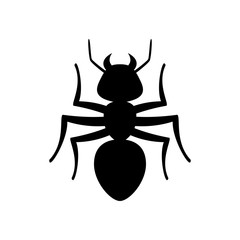 Icono plano hormiga en color negro