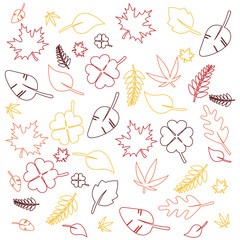 Outline colorful leaves background